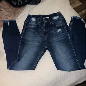 KanCan Dark Blue Distressed Skinny Jeans